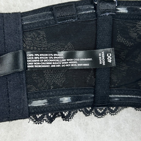 Torrid Bra‎ Womens 40C Curve Bombshell Everyday Strapless Black Lace Convertible - Picture 13 of 13